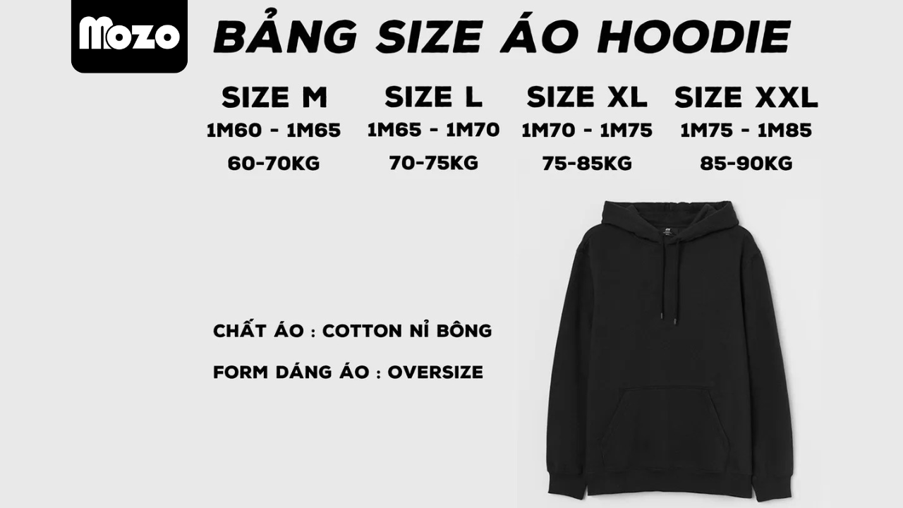 Bảng size áo lót lông cừu